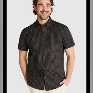 Johnny Bigg BLACK HARVEY MICRO PRINT STRETCH SHIRT - Size Large